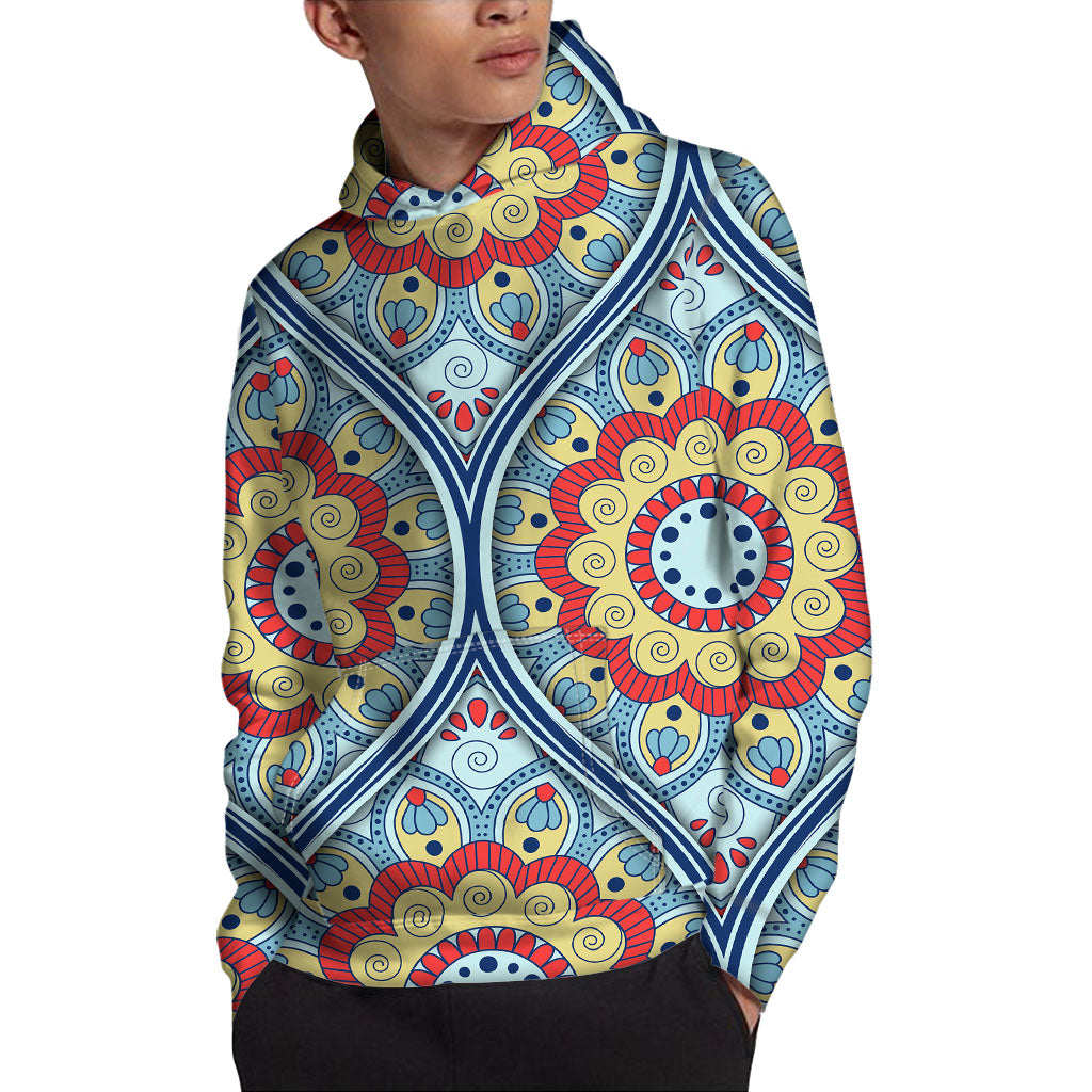 Pastel Ornament Mandala Print Pullover Hoodie
