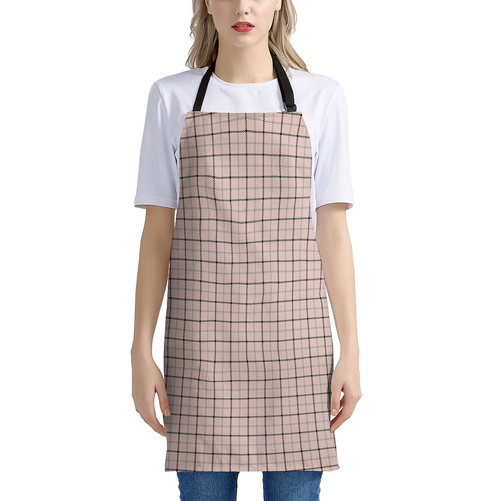 Pastel Pink And Black Tattersall Print Apron