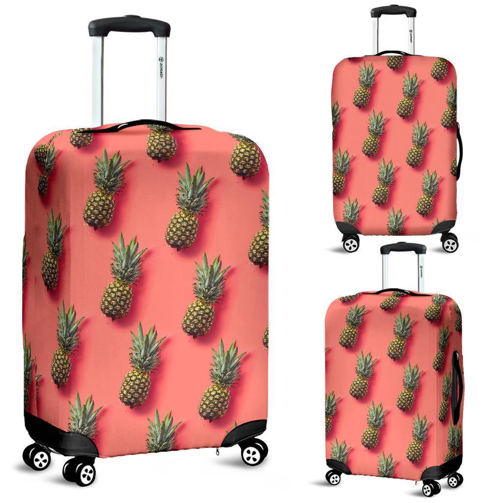 Pastel Pink Pineapple Pattern Print Luggage Cover GearFrost