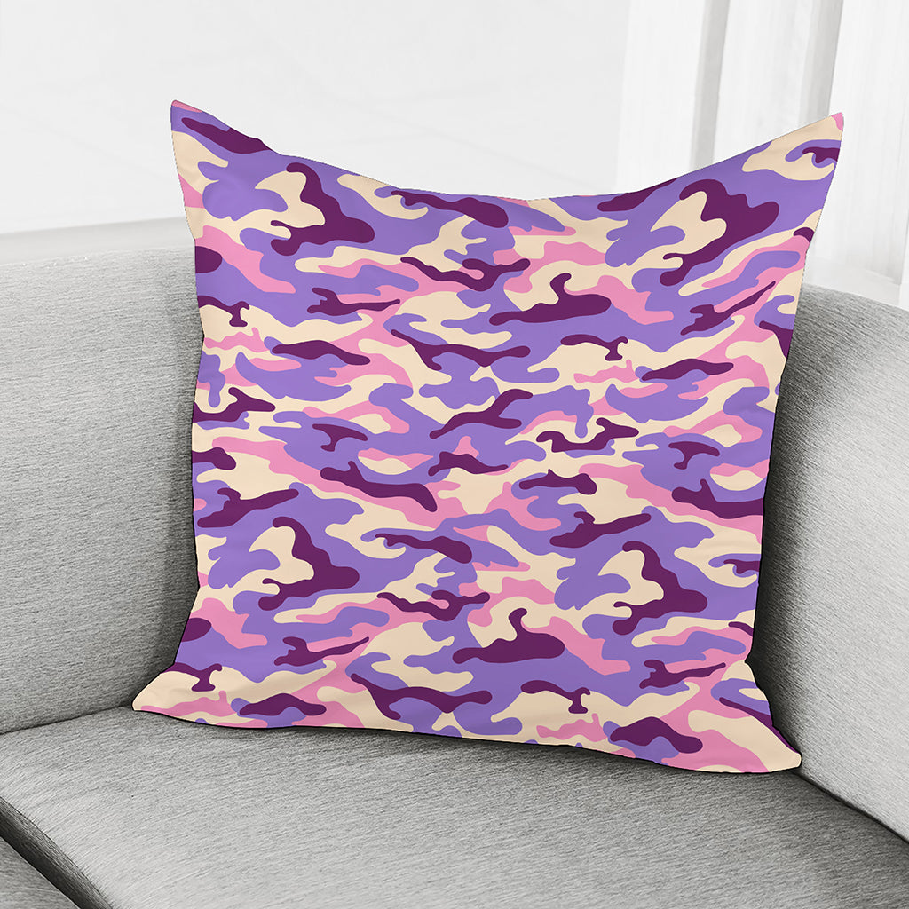 Pastel Purple Camouflage Print Pillow Cover