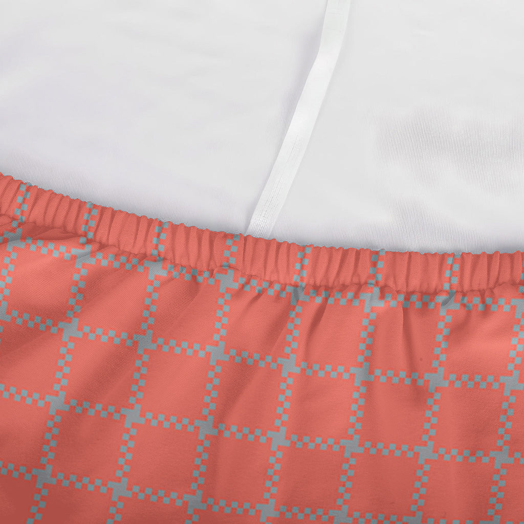 Pastel Red And Grey Tattersall Print Sofa Cover
