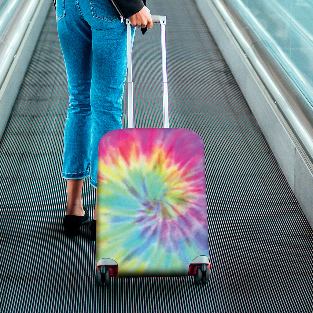 Pastel Spiral Tie Dye Print Luggage Cover