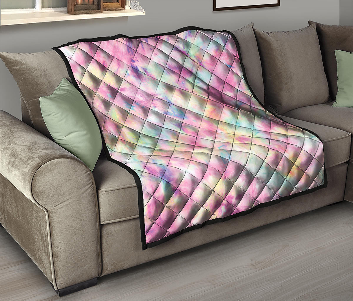 Pastel Tie Dye Print Quilt