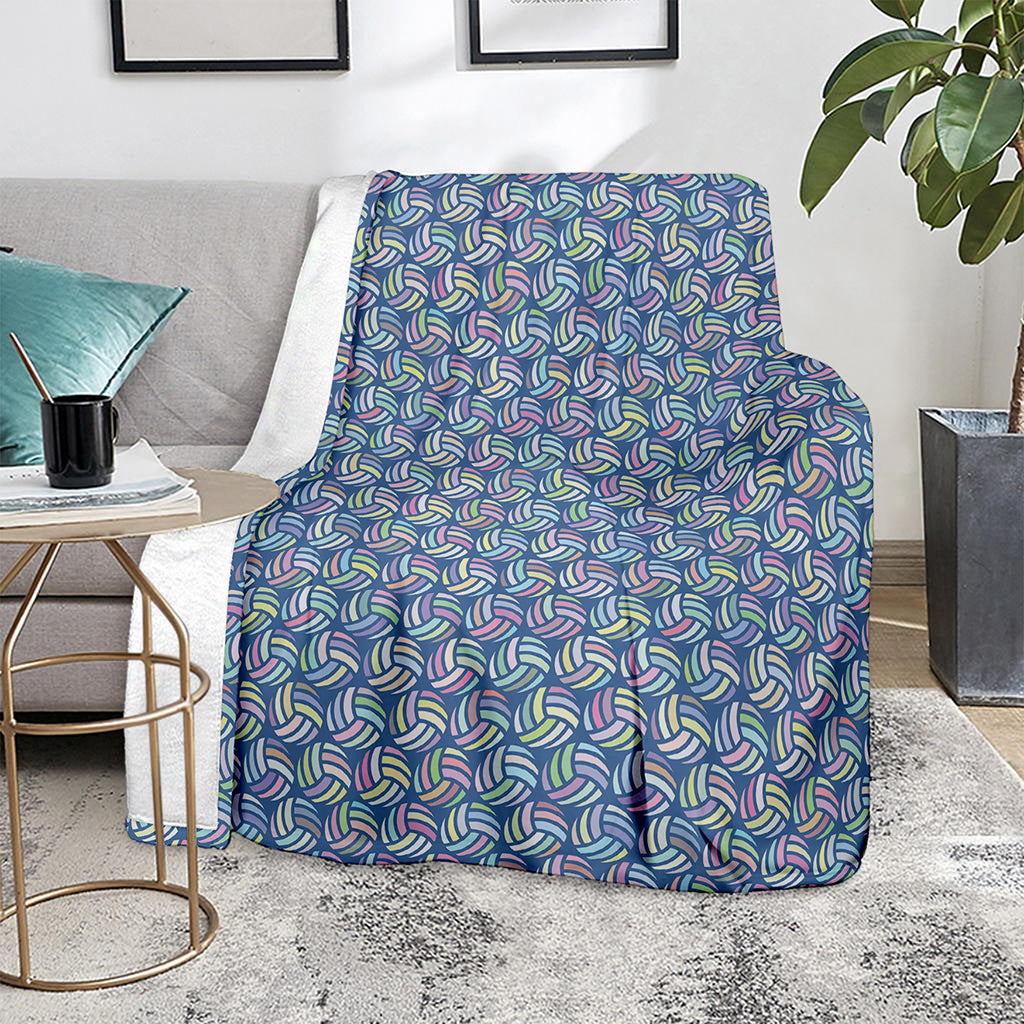 Pastel Volleyball Pattern Print Blanket