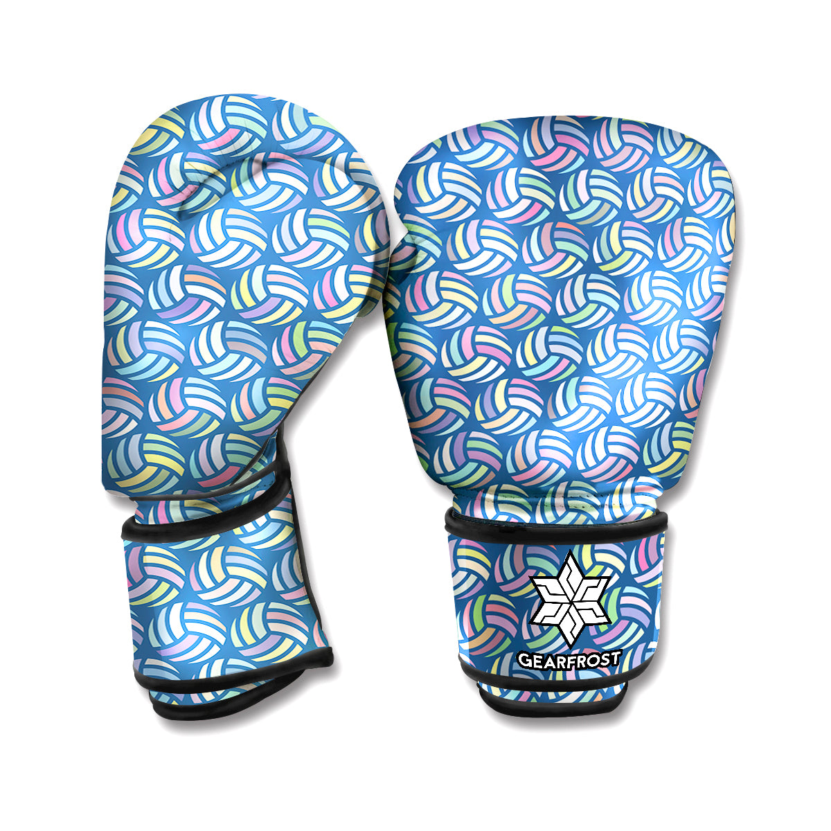 Pastel Volleyball Pattern Print Boxing Gloves