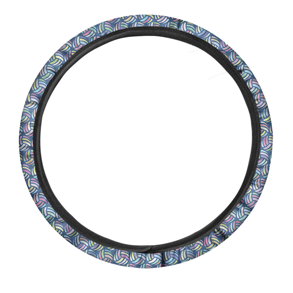Pastel Volleyball Pattern Print Car Steering Wheel Cover