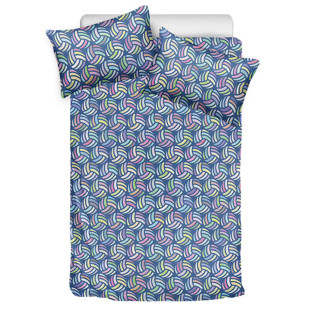 Pastel Volleyball Pattern Print Duvet Cover Bedding Set