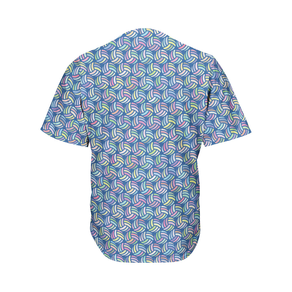 Pastel Volleyball Pattern Print Men's Baseball Jersey
