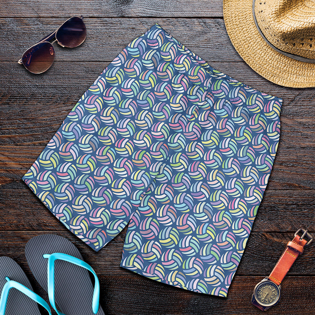 Pastel Volleyball Pattern Print Men's Shorts