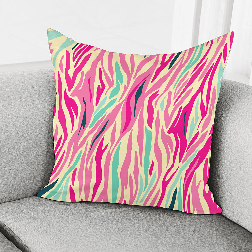 Pastel Zebra Pattern Print Pillow Cover