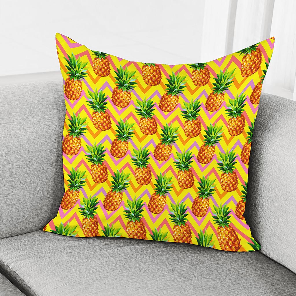 Pastel Zig Zag Pineapple Pattern Print Pillow Cover
