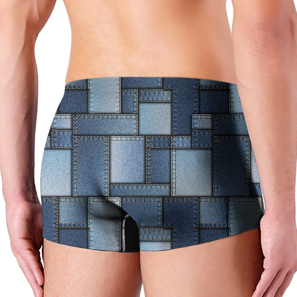 Patchwork Denim Jeans Pattern Print Men's Boxer Briefs