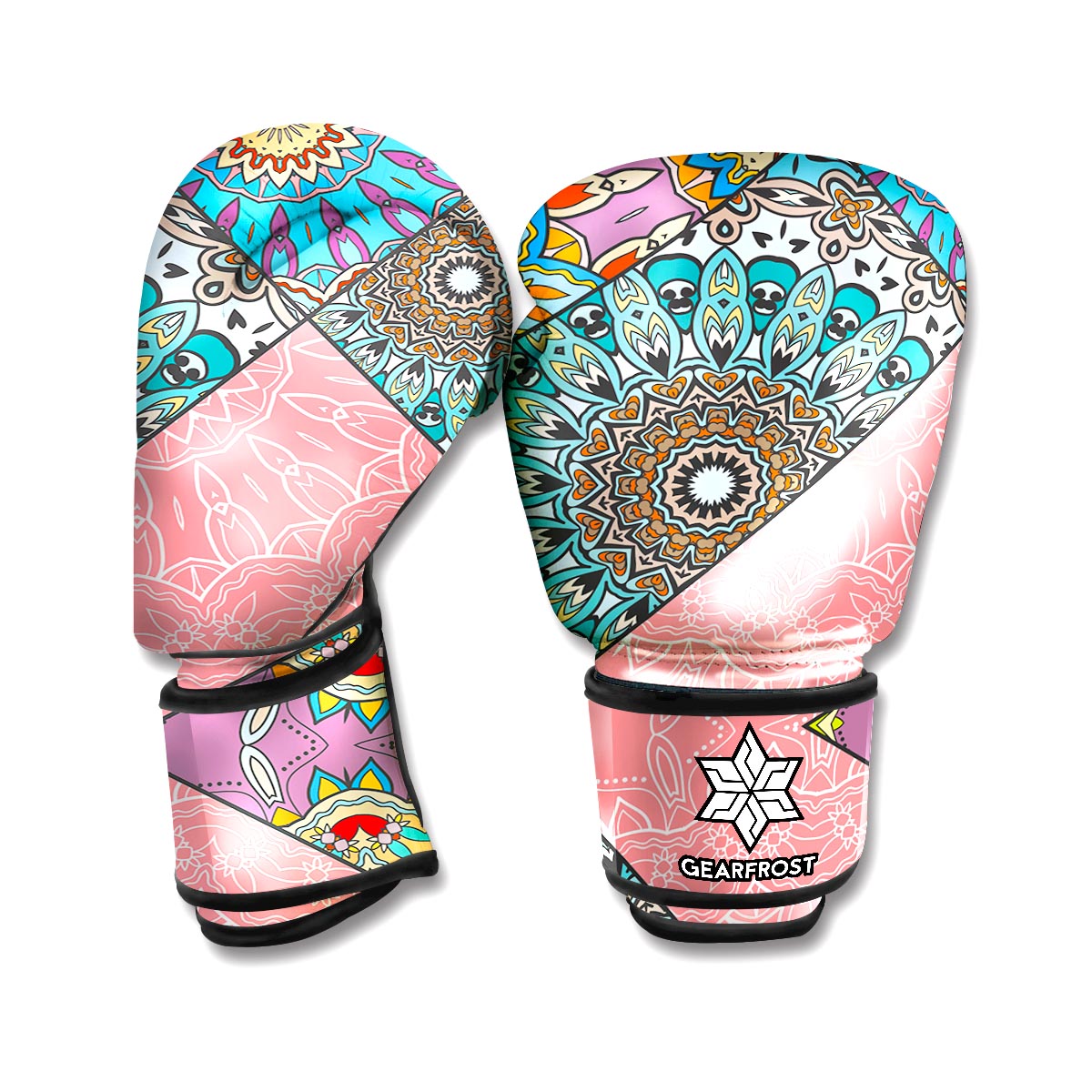Patchwork Mandala Bohemian Pattern Print Boxing Gloves