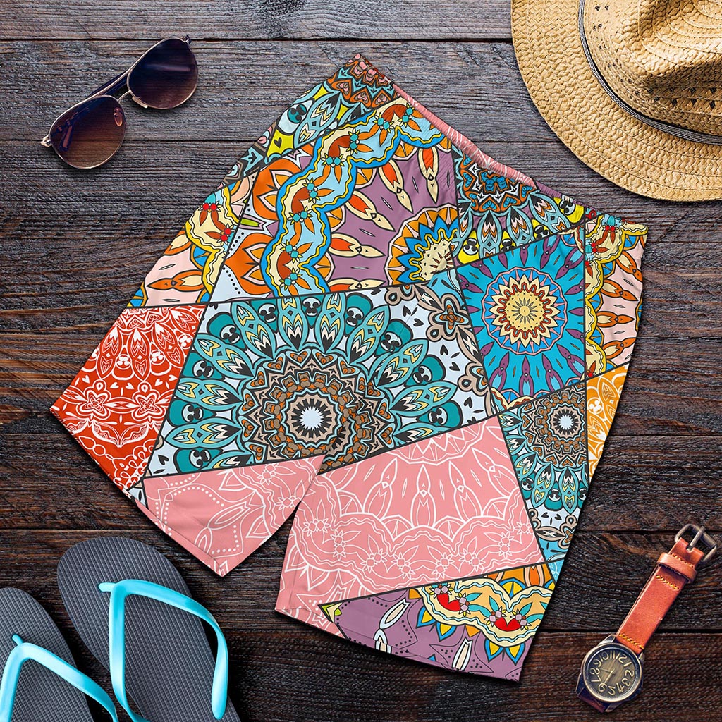 Patchwork Mandala Bohemian Pattern Print Men's Shorts