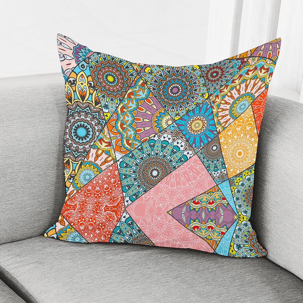 Patchwork Mandala Bohemian Pattern Print Pillow Cover