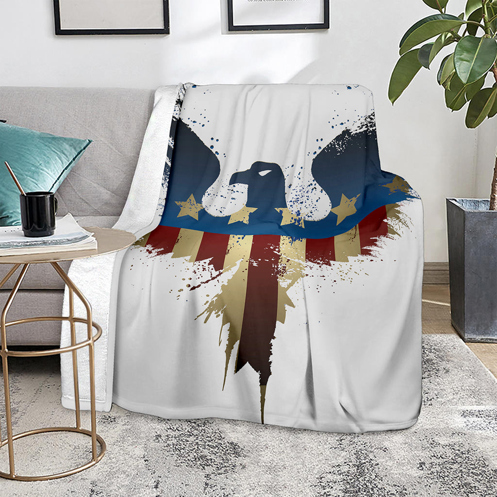Patriotic American Eagle Print Blanket