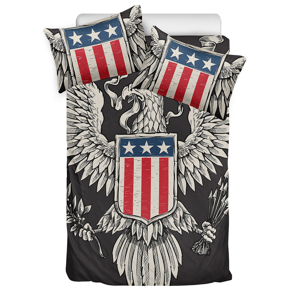 Patriotic USA Eagle Print Duvet Cover Bedding Set
