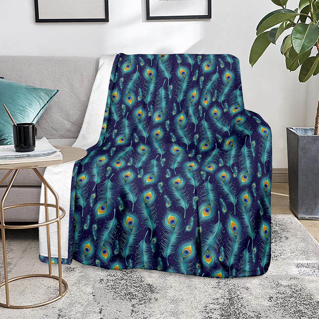 Peacock Feather Pattern Print Blanket
