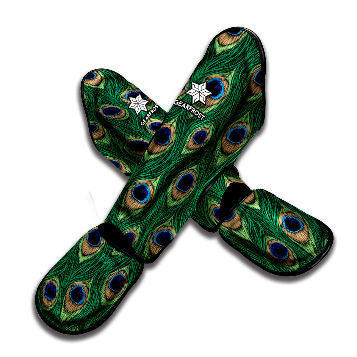 Peacock Tail Pattern Print Muay Thai Shin Guard