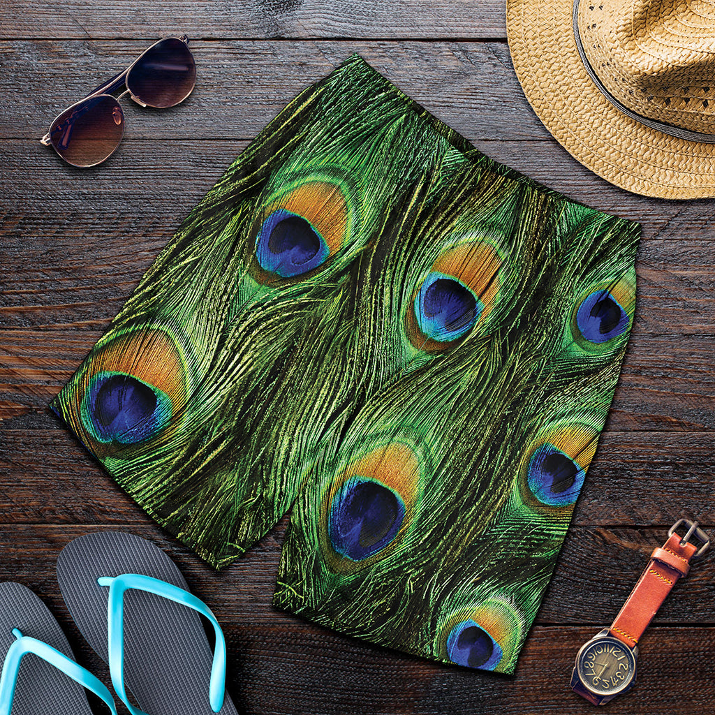 Peacock Tail Print Men's Shorts