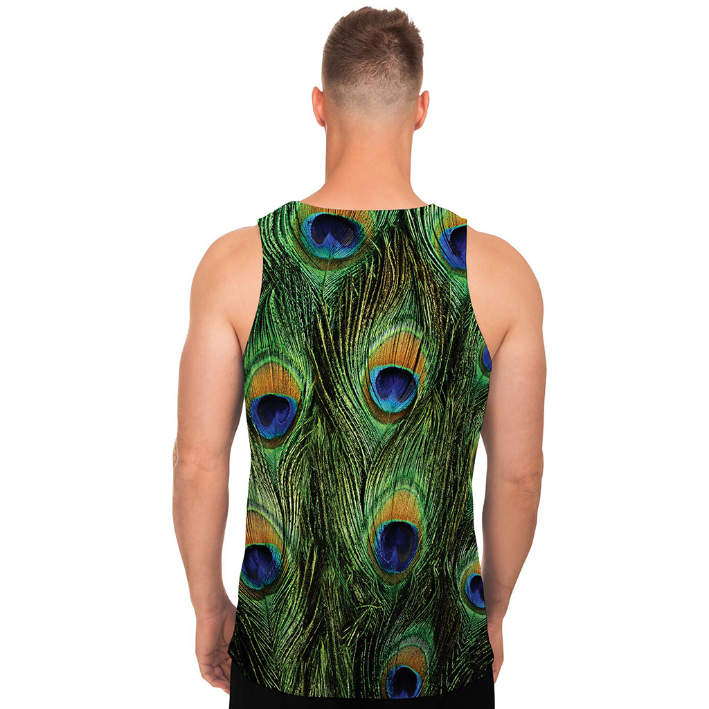 Peacock Tail Print Men's Tank Top