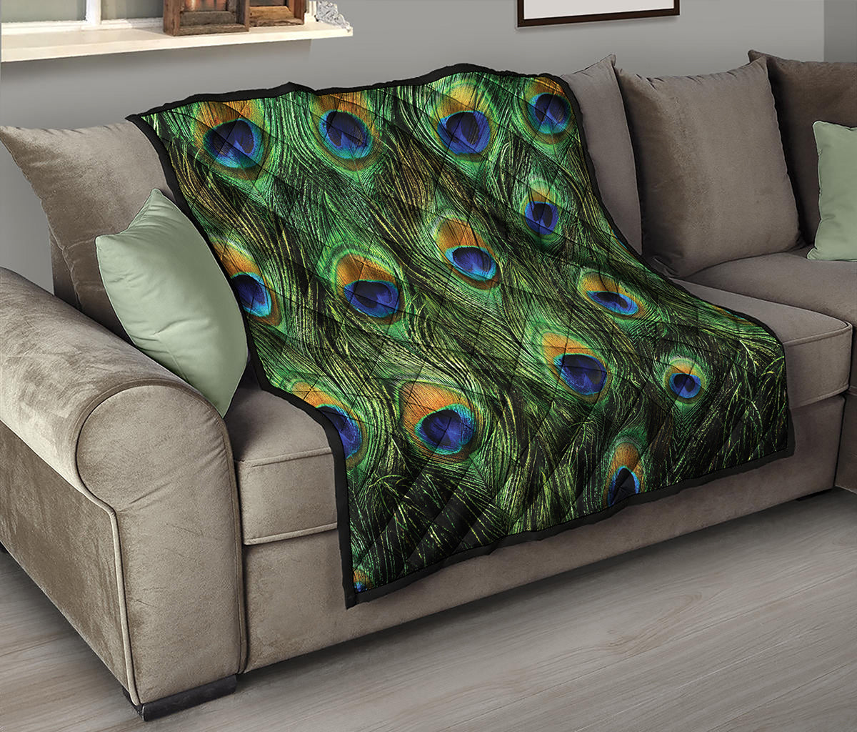 Peacock Tail Print Quilt
