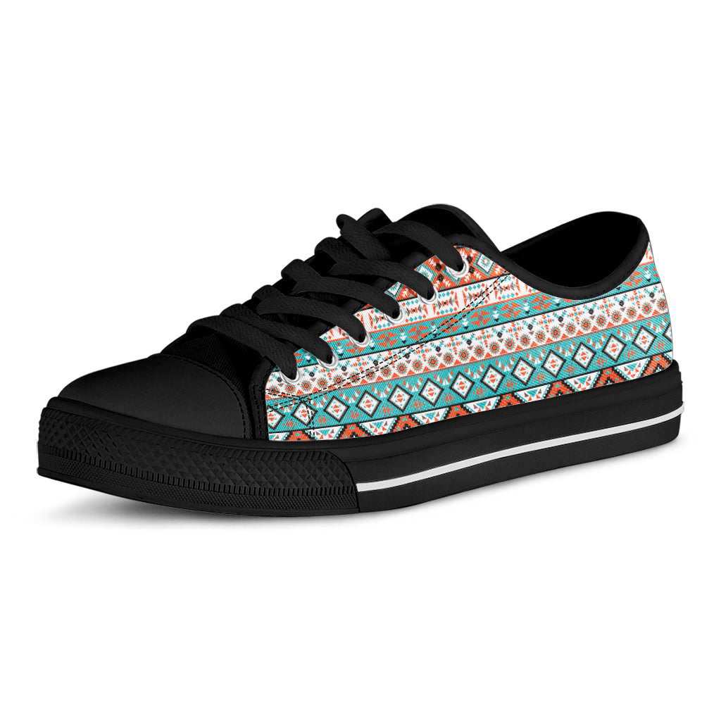 Pendleton Navajo Geometric Pattern Print Black Low Top Shoes