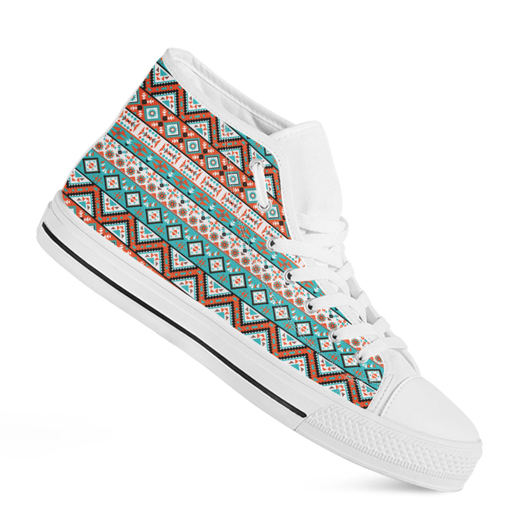 Pendleton Navajo Geometric Pattern Print White High Top Shoes