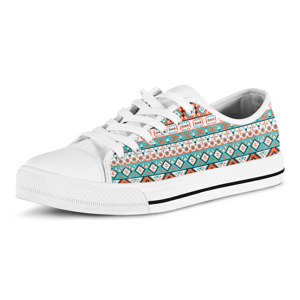 Pendleton Navajo Geometric Pattern Print White Low Top Shoes