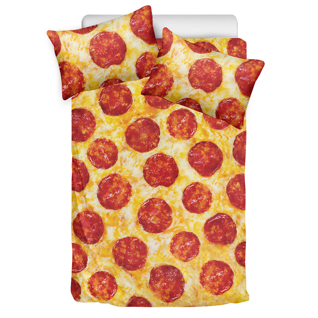 Pepperoni Pizza Print Duvet Cover Bedding Set