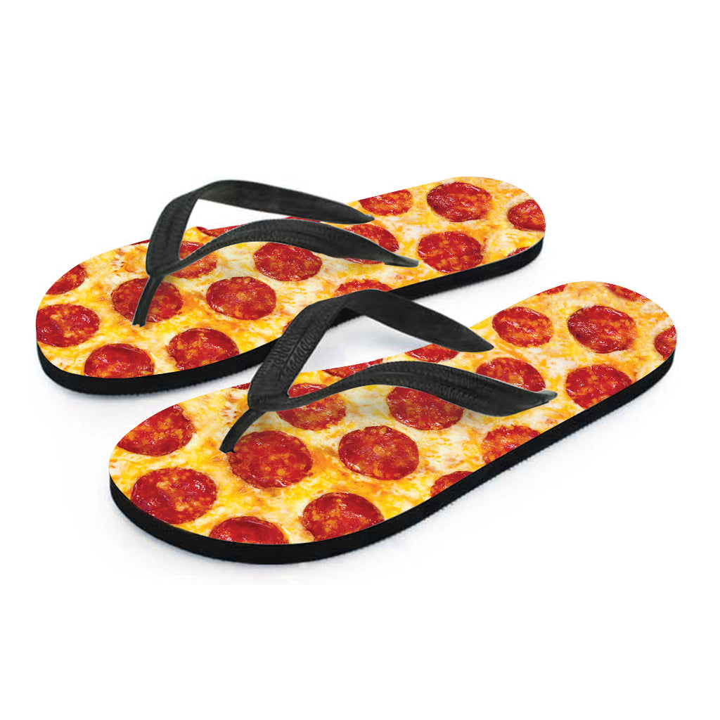Pepperoni Pizza Print Flip Flops