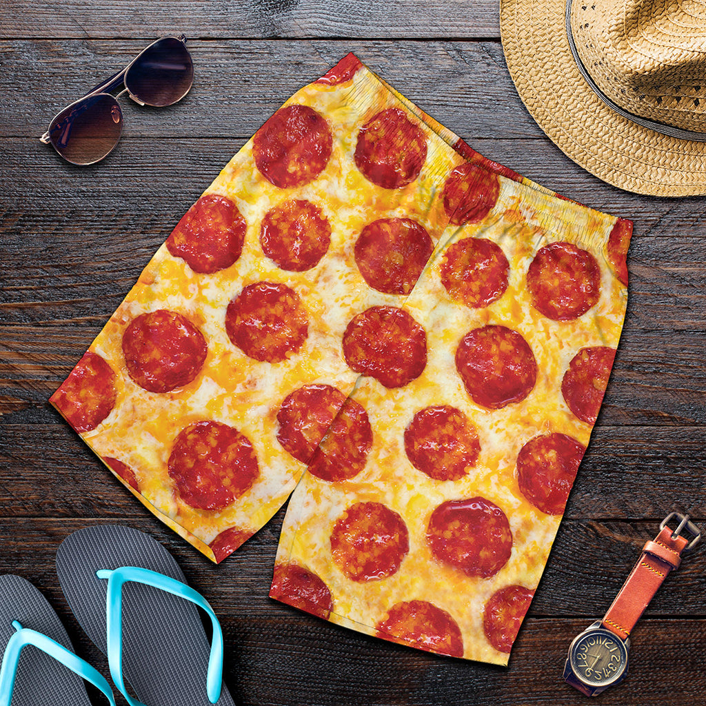 Pepperoni Pizza Print Men's Shorts