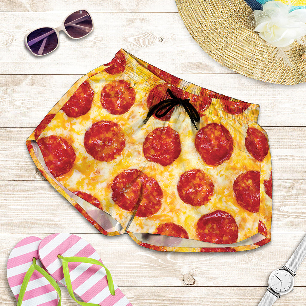 Pepperoni Pizza Print Women's Shorts