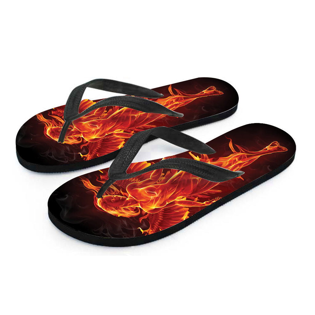 Phoenix Angel Print Flip Flops