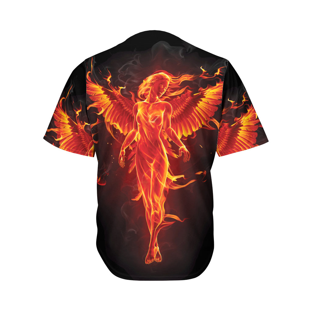 Phoenix Angel Print Men's Baseball Jersey
