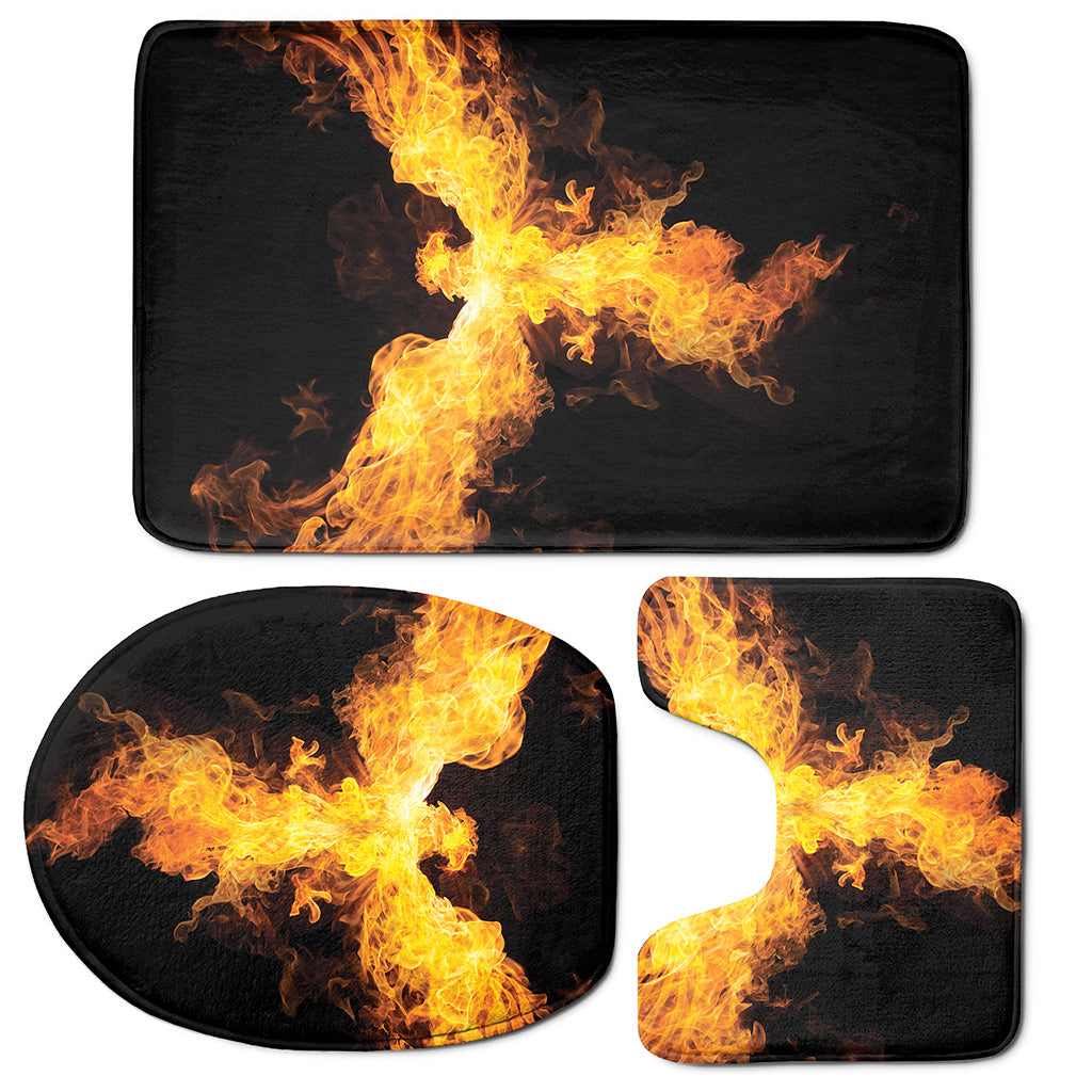 Phoenix Firebird Print 3 Piece Bath Mat Set