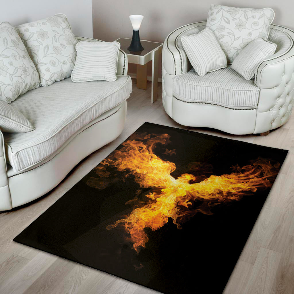 Phoenix Firebird Print Area Rug