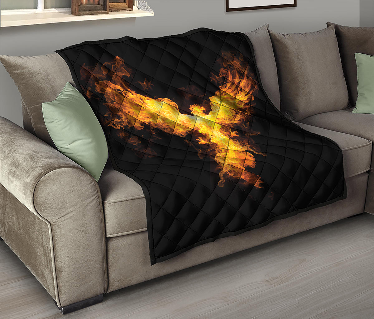 Phoenix Firebird Print Quilt