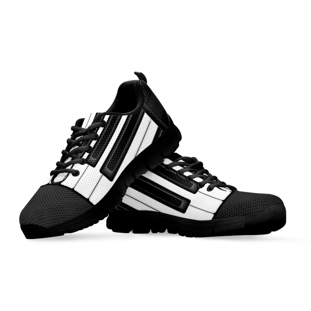 Piano Keyboard Print Black Sneakers