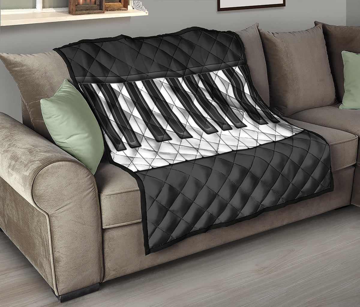 Piano Keyboard Print Quilt