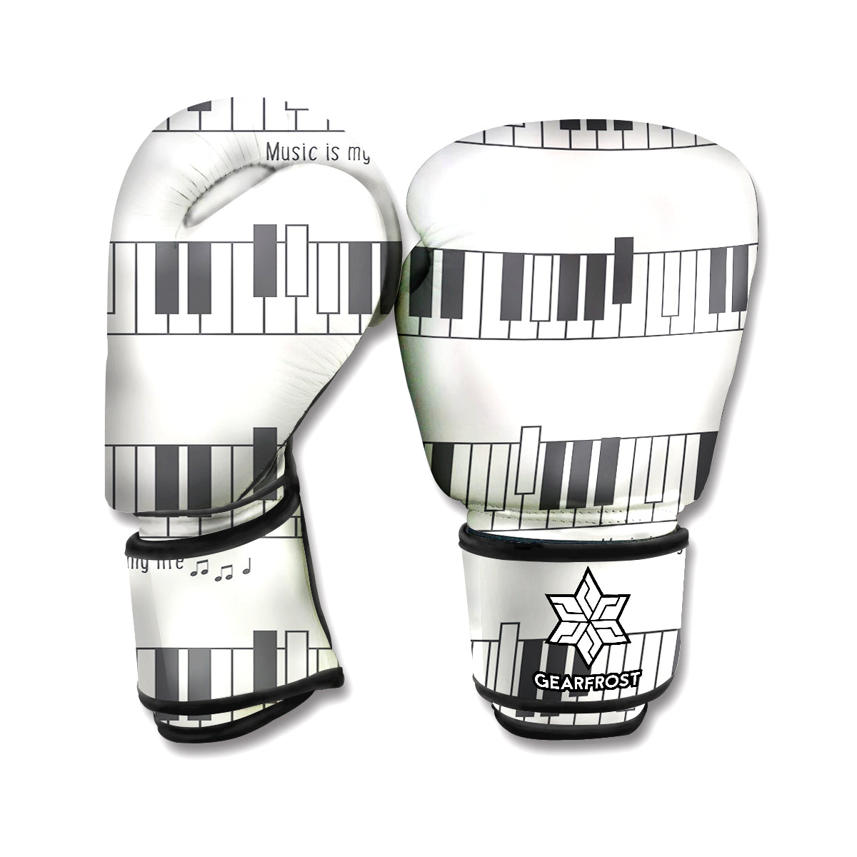 Piano Pattern Print Boxing Gloves