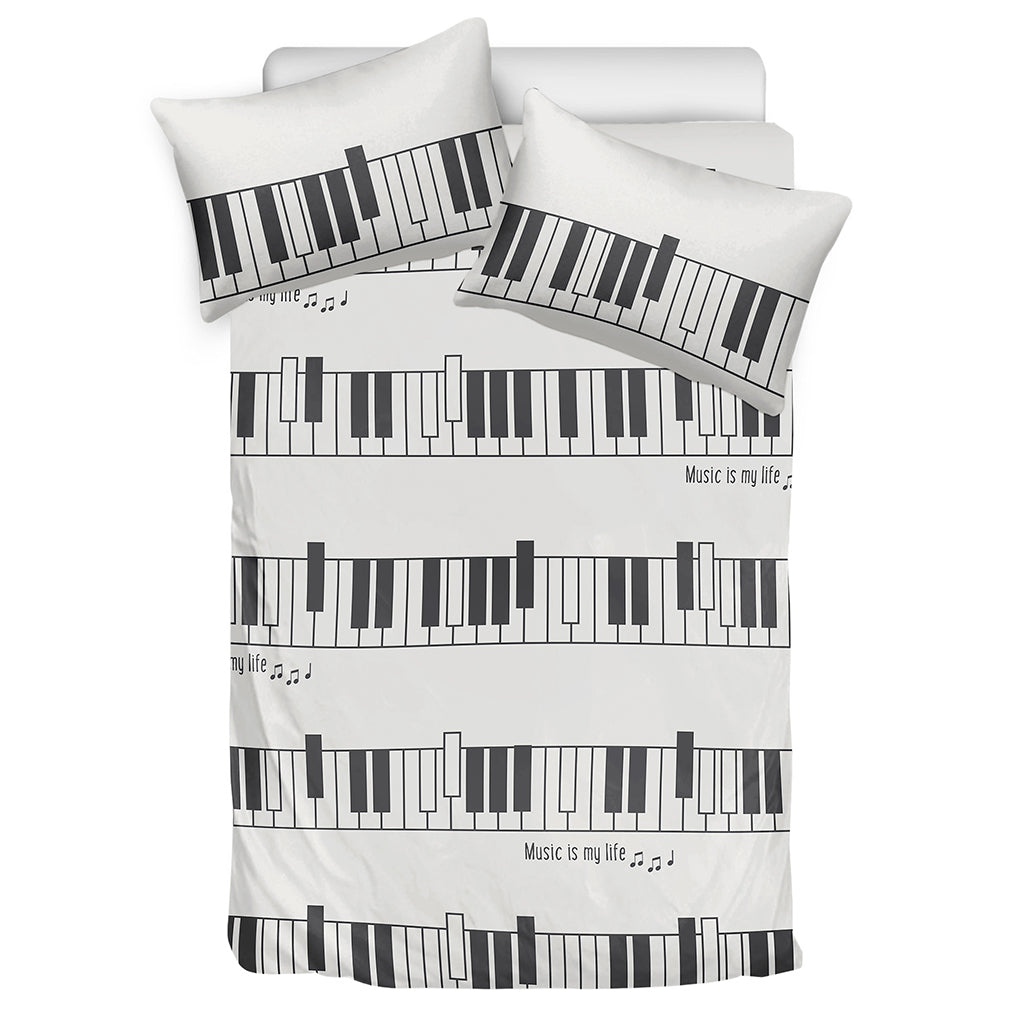 Piano Pattern Print Duvet Cover Bedding Set