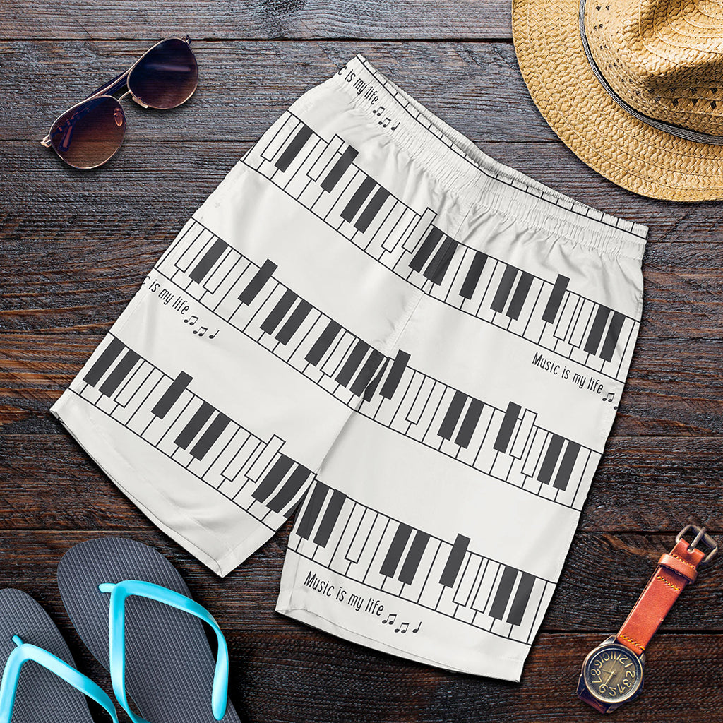 Piano Pattern Print Men's Shorts