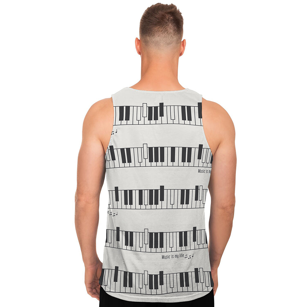 Piano Pattern Print Men's Tank Top