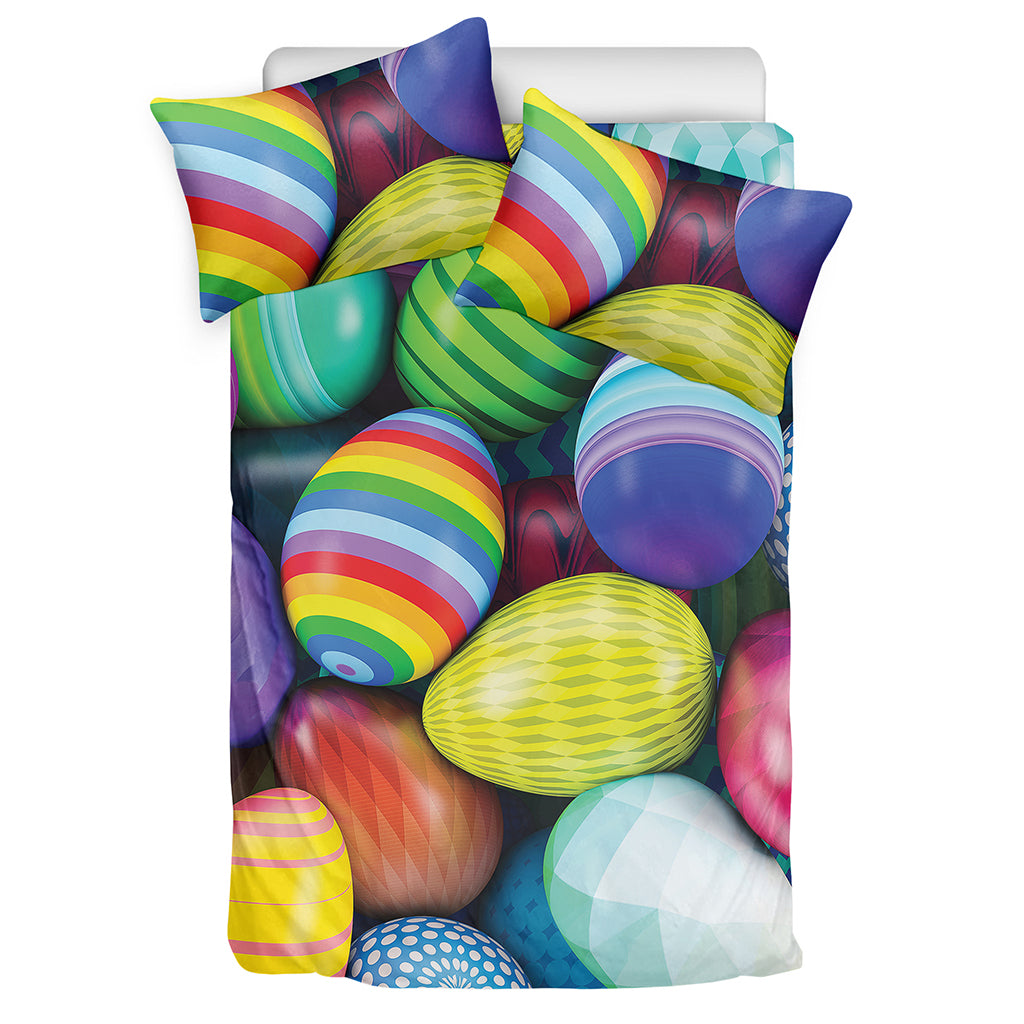 Pile Of Colorful Easter Eggs Print Duvet Cover Bedding Set