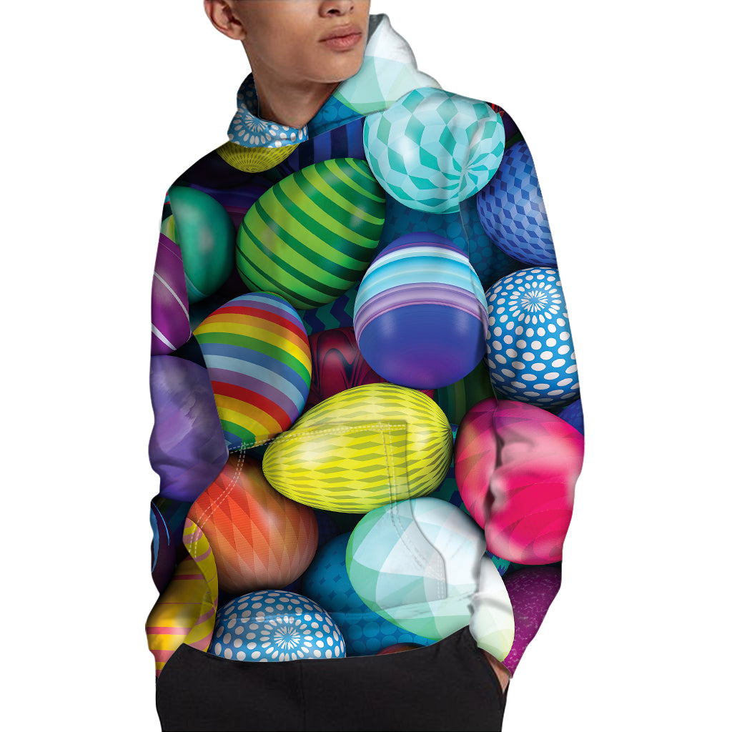 Pile Of Colorful Easter Eggs Print Pullover Hoodie