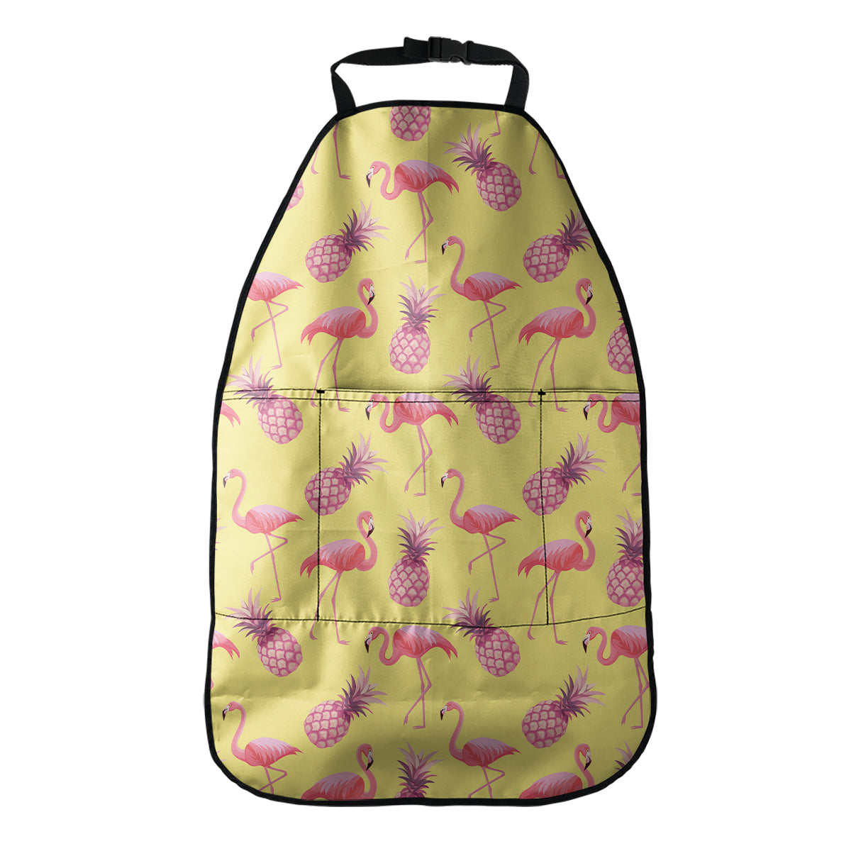 Pineapple And Flamingo Pattern Print Car Seat Organizers