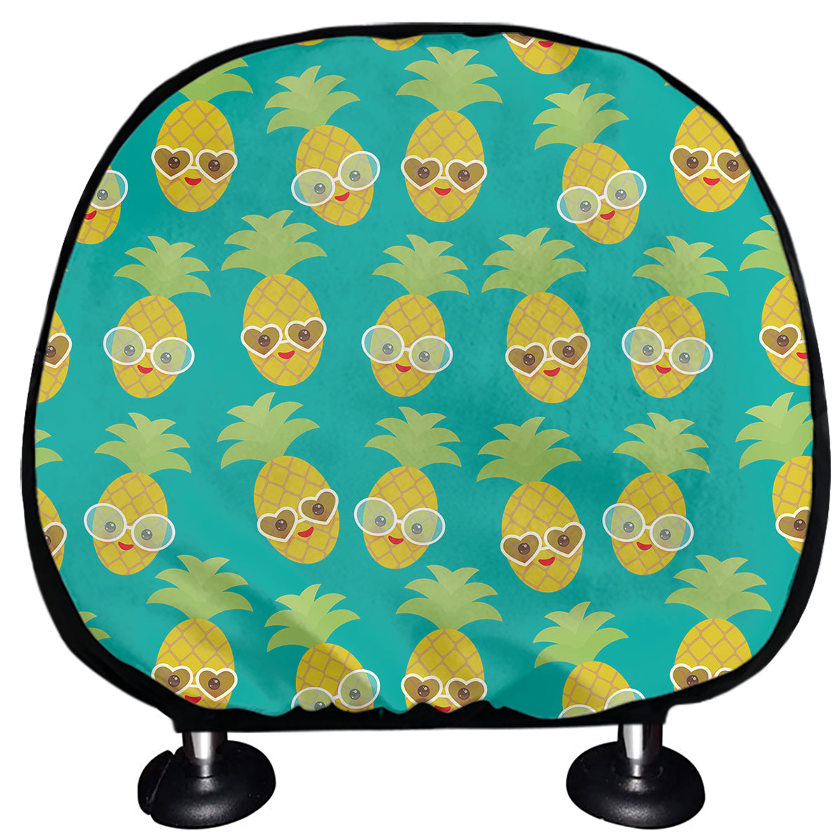 Pineapple Emoji Pattern Print Car Headrest Covers