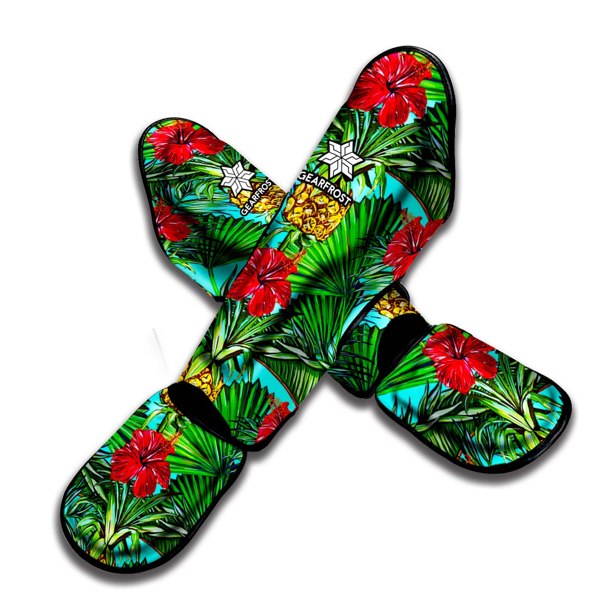Pineapple Hibiscus Hawaii Pattern Print Muay Thai Shin Guard