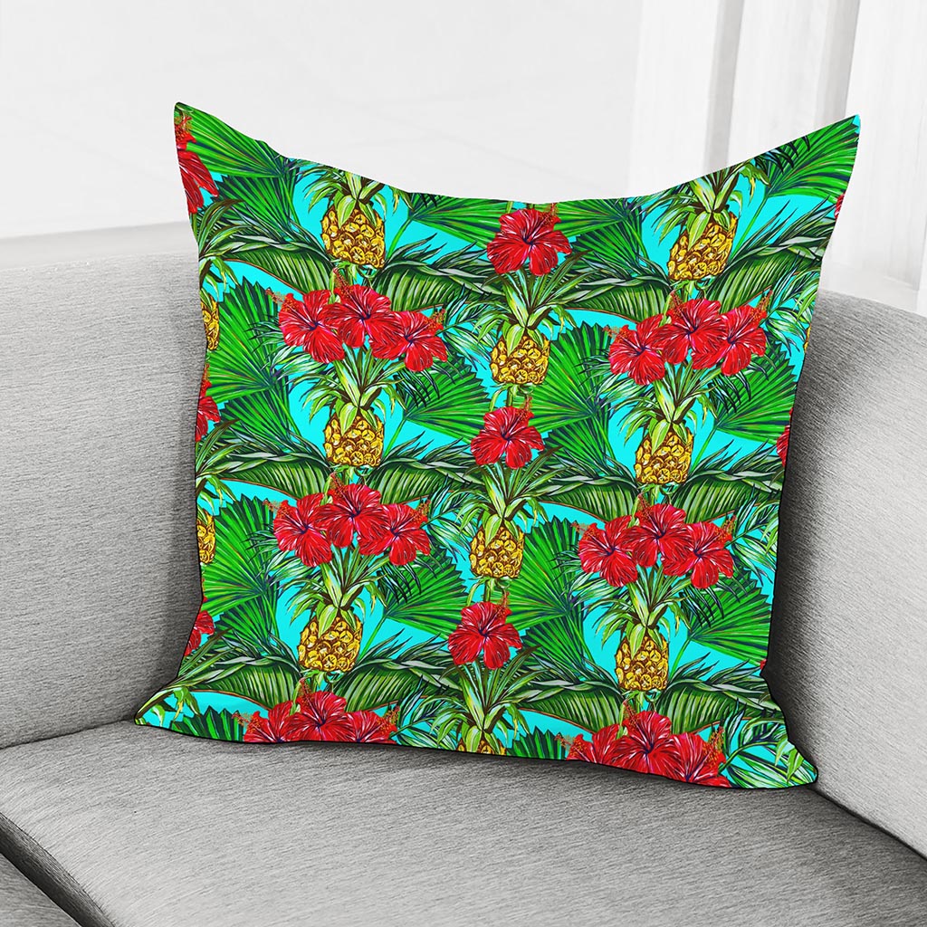 Pineapple Hibiscus Hawaii Pattern Print Pillow Cover